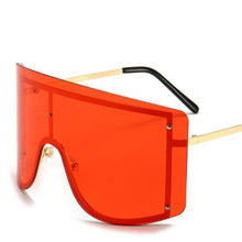 Load image into Gallery viewer, Oversized Women Blue &amp; Yellow Gradient Sunglasses  Fashionable Rimless In Metal For Female New Shades Personality Eyewear
