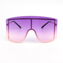 Load image into Gallery viewer, Oversized Women Blue &amp; Yellow Gradient Sunglasses  Fashionable Rimless In Metal For Female New Shades Personality Eyewear
