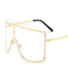 Load image into Gallery viewer, Oversized Women Blue &amp; Yellow Gradient Sunglasses  Fashionable Rimless In Metal For Female New Shades Personality Eyewear
