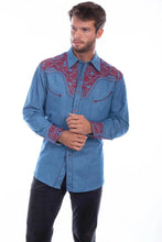 Load image into Gallery viewer, Scully Floral Tooled Embroidery - Men's Western Shirt

