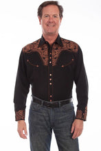 Load image into Gallery viewer, Scully Floral Tooled Embroidery - Men's Western Shirt
