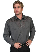 Load image into Gallery viewer, Scully Floral Tooled Embroidery - Men's Western Shirt
