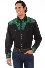 Load image into Gallery viewer, Scully Floral Tooled Embroidery - Men's Western Shirt
