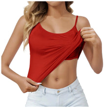 Load image into Gallery viewer, Padded Bra Tank Top Women Casual Sports Workout Solid Cami Top Vest Female Stretchy Camisole with Built In Bra Fitness Clothing
