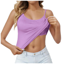 Load image into Gallery viewer, Padded Bra Tank Top Women Casual Sports Workout Solid Cami Top Vest Female Stretchy Camisole with Built In Bra Fitness Clothing
