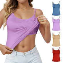 Load image into Gallery viewer, Padded Bra Tank Top Women Casual Sports Workout Solid Cami Top Vest Female Stretchy Camisole with Built In Bra Fitness Clothing
