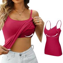 Load image into Gallery viewer, Padded Bra Tank Top Women Modal Spaghetti Solid Cami Top Vest Female Adjustable Camisole With Built In Bra Fitness Clothing
