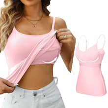 Load image into Gallery viewer, Padded Bra Tank Top Women Modal Spaghetti Solid Cami Top Vest Female Adjustable Camisole With Built In Bra Fitness Clothing
