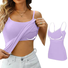 Load image into Gallery viewer, Padded Bra Tank Top Women Modal Spaghetti Solid Cami Top Vest Female Adjustable Camisole With Built In Bra Fitness Clothing
