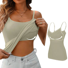 Load image into Gallery viewer, Padded Bra Tank Top Women Modal Spaghetti Solid Cami Top Vest Female Adjustable Camisole With Built In Bra Fitness Clothing
