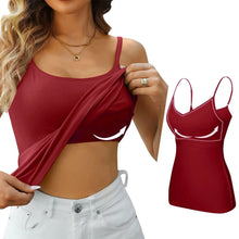 Load image into Gallery viewer, Padded Bra Tank Top Women Modal Spaghetti Solid Cami Top Vest Female Adjustable Camisole With Built In Bra Fitness Clothing
