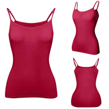 Load image into Gallery viewer, Padded Bra Tank Top Women Modal Spaghetti Solid Cami Top Vest Female Adjustable Camisole With Built In Bra Fitness Clothing
