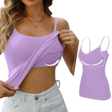 Load image into Gallery viewer, Padded Bra Tank Top Women Modal Spaghetti Solid Cami Top Vest Female Adjustable Camisole With Built In Bra Fitness Clothing
