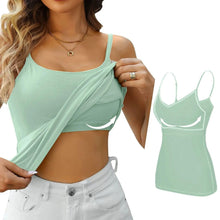 Load image into Gallery viewer, Padded Bra Tank Top Women Modal Spaghetti Solid Cami Top Vest Female Adjustable Camisole With Built In Bra Fitness Clothing
