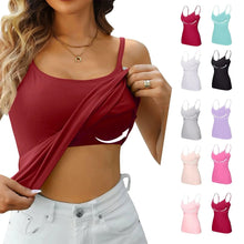 Load image into Gallery viewer, Padded Bra Tank Top Women Modal Spaghetti Solid Cami Top Vest Female Adjustable Camisole With Built In Bra Fitness Clothing
