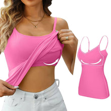Load image into Gallery viewer, Padded Bra Tank Top Women Modal Spaghetti Solid Cami Top Vest Female Adjustable Camisole With Built In Bra Fitness Clothing

