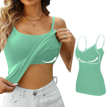 Load image into Gallery viewer, Padded Bra Tank Top Women Modal Spaghetti Solid Cami Top Vest Female Adjustable Camisole With Built In Bra Fitness Clothing
