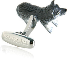 Load image into Gallery viewer, Painted Loan Wolf Cufflinks
