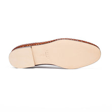 Load image into Gallery viewer, 11-620-CGN PALIO Genuine Crocodile and Calfskin Basketweave Slip On, Cognac
