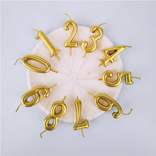 Load image into Gallery viewer, Party Decoration Golden Candles Number Home Cake Birthday Wedding Supplies Birthday Number Candles Cake Numeral Candles Number 0-9 Cake Topper Decoration for Birthday Wedding Reunion Theme Party
