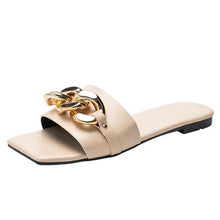 Load image into Gallery viewer, Party Luxury Ladies Slippers Charm Design Open-Toe Beach Flat Sandals Casual Flip Flops Women Shoes Flat Sandals Slip On Slide Sandals Leather Strap Flat Sandals
