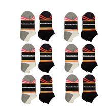 Load image into Gallery viewer, PBG Children Cotton Blend Low Cut Socks, 2-4 Size, Black &amp; White, Seamless, 6 or 12 Pack
