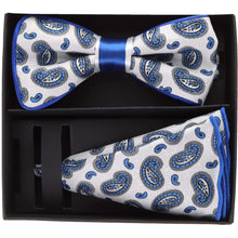 Load image into Gallery viewer, Vittorio Farina Piping Designer Bow Tie &amp; Round Pocket Square
