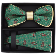 Load image into Gallery viewer, Vittorio Farina Piping Designer Bow Tie &amp; Round Pocket Square
