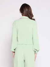 Load image into Gallery viewer, Pearl Beaded Long Sleeve Cropped Top
