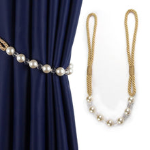 Load image into Gallery viewer, Pearl Curtain Tieback Bling Pearl Bandage Accessories Curtains Holder Buckle Tie Rope Home Decorative Curtain Tieback Decorative Drapery Holdbacks Rope Holder For Home Office 53cm
