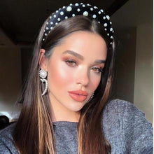 Load image into Gallery viewer, Pearl Headband Special Design Pearl Stone Velvet Hairbands Handmade Women Crown Sponge Thick Head Hoop for Girls Gorgeous Hair Accessories For Women
