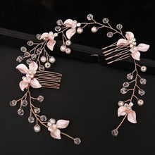 Load image into Gallery viewer, Pearl Leaf Comb Headband Hair Accessories For Women Tiara Headband Wedding Accessories Headband on the head Gorgeous Hair Accessories For Women
