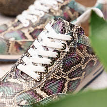 Load image into Gallery viewer, 65-215-BLU PERI Python Embossed Italian Calfskin Sneakers, Marine Blue
