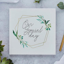 Load image into Gallery viewer, Personalized Wood Look Printable White Guestbook Flower Wedding Guest Book Alternatives Album Custom Wedding Scrapbook For Gifts
