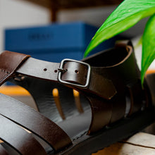 Load image into Gallery viewer, 05-110-BRN PESCA Calfskin Strap-On Sandal, Brown
