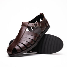 Load image into Gallery viewer, 05-110-BRN PESCA Calfskin Strap-On Sandal, Brown
