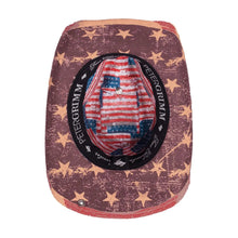 Load image into Gallery viewer, Peter Grimm Patriot - Shapeable American Flag Woven Cowboy Hat
