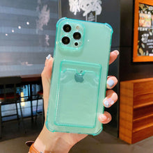 Load image into Gallery viewer, Phone Case For IPhone 12 13 14 Mini Case For iphone Cute Case Cover Soft Silicone Wallet Card Holder Clear Heavy Duty Protective Crystal Clear Back Cover with Shockproof Bumper Case
