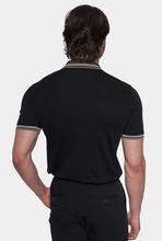 Load image into Gallery viewer, The Mercerized Cotton Polo (Black &amp; Brown Accent)
