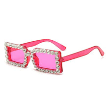 Load image into Gallery viewer, Retro Fashion Diamond Embedded Square Frame Sunglasses
