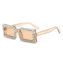 Load image into Gallery viewer, Retro Fashion Diamond Embedded Square Frame Sunglasses
