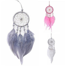 Load image into Gallery viewer, Pink Handmade Dream Catcher Wind Chimes Indian Style Feather Pendant Dream Catcher Car Hanging Decoration Wind Chime Wall Hanging Home Decor
