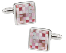 Load image into Gallery viewer, Pink MOP Mosaic Cufflinks
