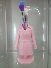 Load image into Gallery viewer, Pink Trench Coat Brush Holder – Glam Organizer
