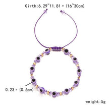 Load image into Gallery viewer, Pinky Promise Blue Bracelet Sets Colorful Crystal Bead Rope Chain Lucky Couple Bracelets Colorful Eye Bracelets Handmade Braided Rope Bracelets For Women Friendship Charm Jewelry
