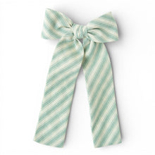 Load image into Gallery viewer, Pistachio Stripe - Lady Hair Bow
