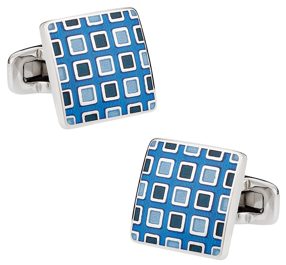 Pixelated Blue Cufflinks
