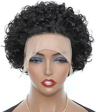 Load image into Gallery viewer, Pixie Cut Short Curly Wig Human Hair Wigs Pre Plucked Brazilian Deep Water Wave Virgin Lace Front Wig For Women With Baby Hair Wigs For Black Women Gifts for Girlfriends
