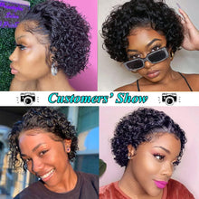 Load image into Gallery viewer, Pixie Cut Short Curly Wig Human Hair Wigs Pre Plucked Brazilian Deep Water Wave Virgin Lace Front Wig For Women With Baby Hair Wigs For Black Women Gifts for Girlfriends
