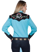 Load image into Gallery viewer, Scully Horseshoe and Roses - Women's Western Shirt
